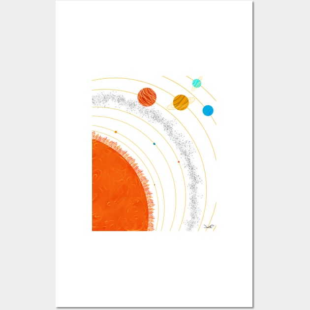 Minimalist Solar System Wall Art by FernheartDesign